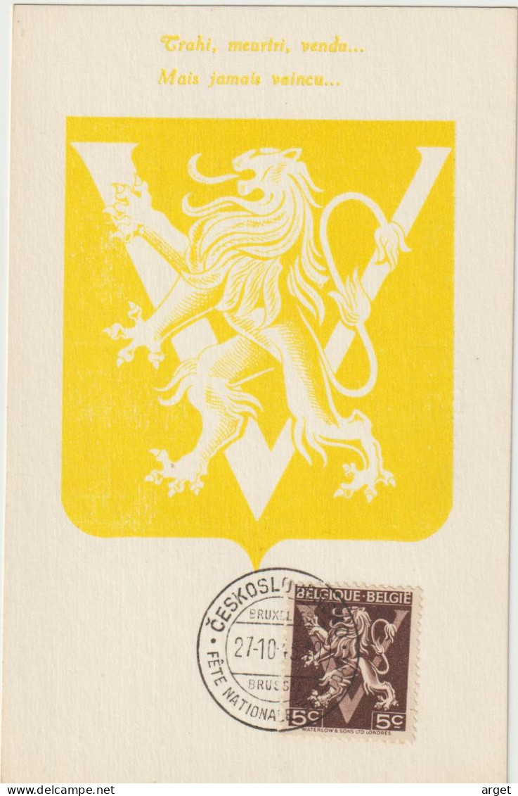 Carte Maximum BELGIQUE N°Yvert 674 (VICTOIRE - LIBERATION) Obl Sp 1945 - 1934-1951