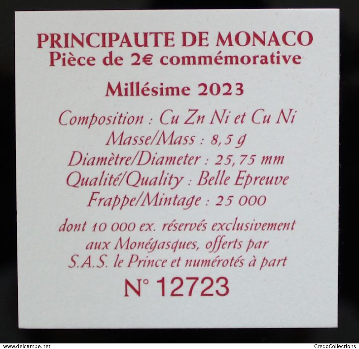 Monaco - Coffret BE 2 Euros - 2023 - 100ème Anniversaire De La Naissance De Rainier III - Monaco