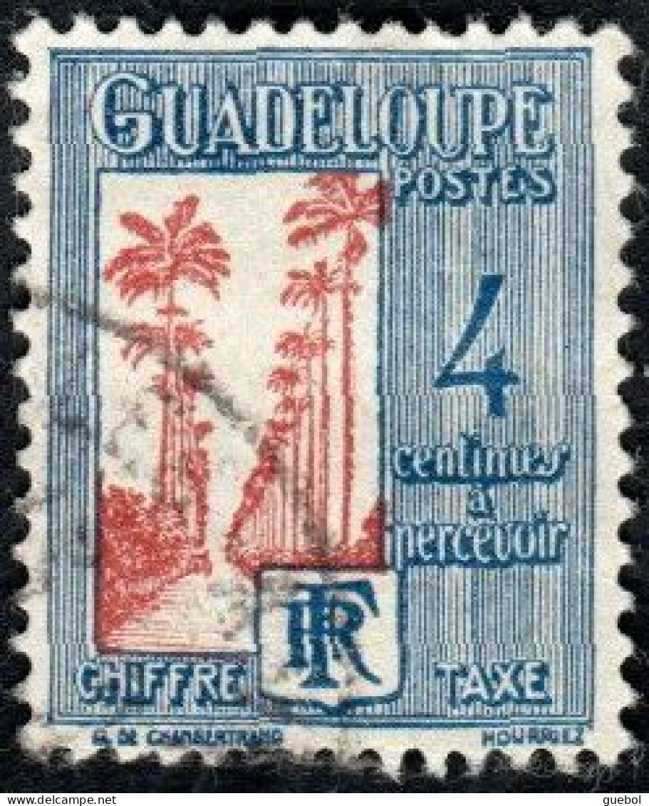 Guadeloupe Obl. N° Taxe 27 - Allée Dumanoir, à Capesterre, 4c Bleu Et Rouge-brun - Strafport