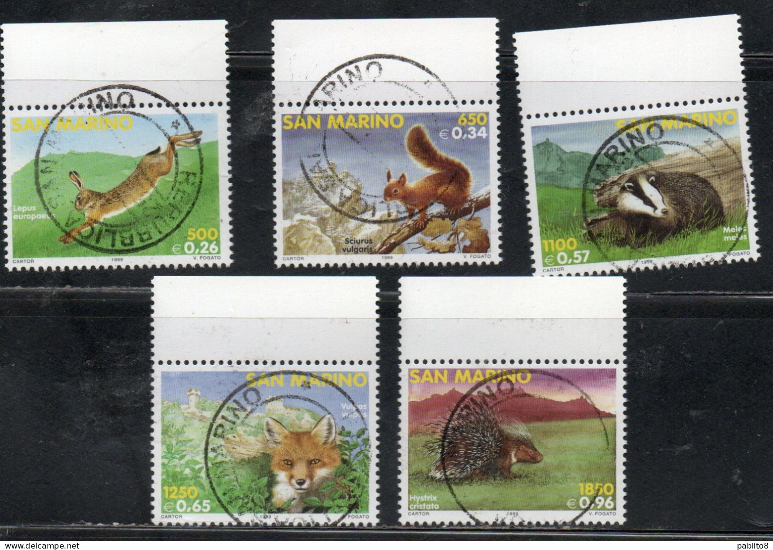 REPUBBLICA DI SAN MARINO 1999 FAUNA SAMMARINESE SERIE COMPLETA COMPLETE SET USATA USED OBLITERE' - Gebraucht