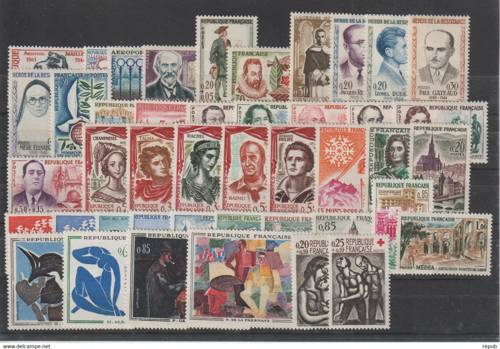 France Année Complète 1961 Du 1281 Au 1324, 44 Val ** MNH - 1960-1969