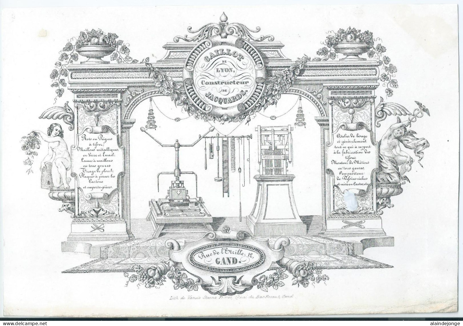 Carte Porcelaine - Porseleinkaart - Gand - Gent - Caillot - Rue De L'Etrille - 24,5x17 Cm - Ref 302 - Porzellan