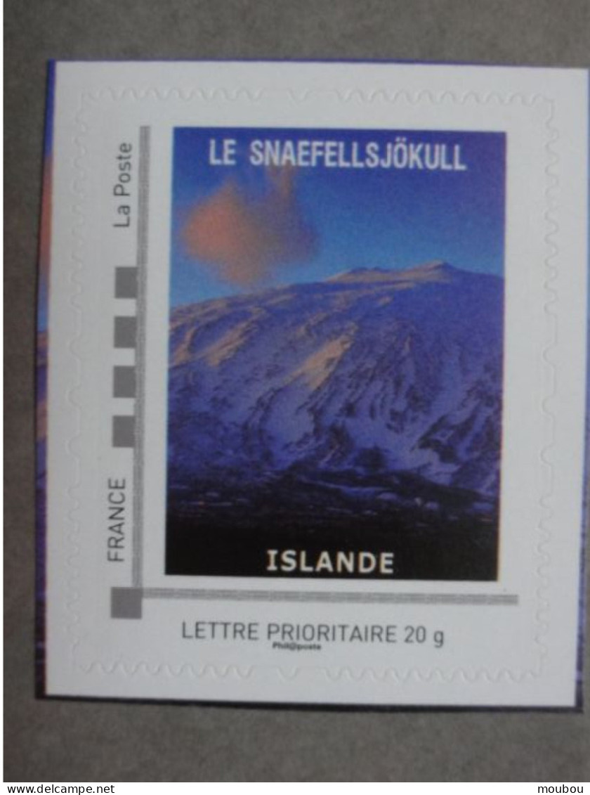 Snaefellsjokull ( Islande) - Timbre Autocollant Issu Collector "Géants Du Feu"- 2011 -thème : Jules Verne - Volcans