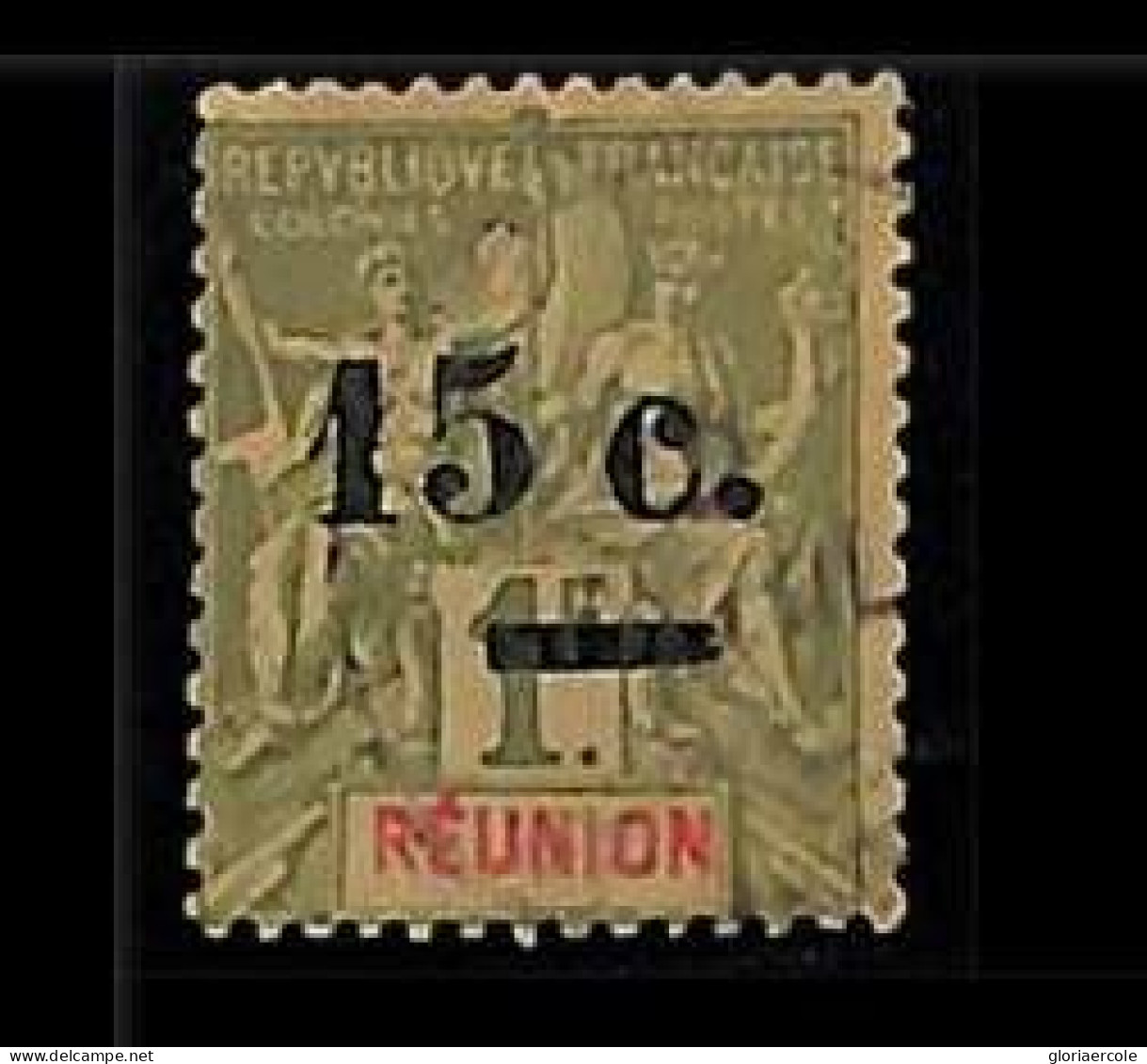 ZA0060c - REUNION  -  STAMP -  Yvert  # 53 Fine USED - ERROR: Big Dot - Gebraucht