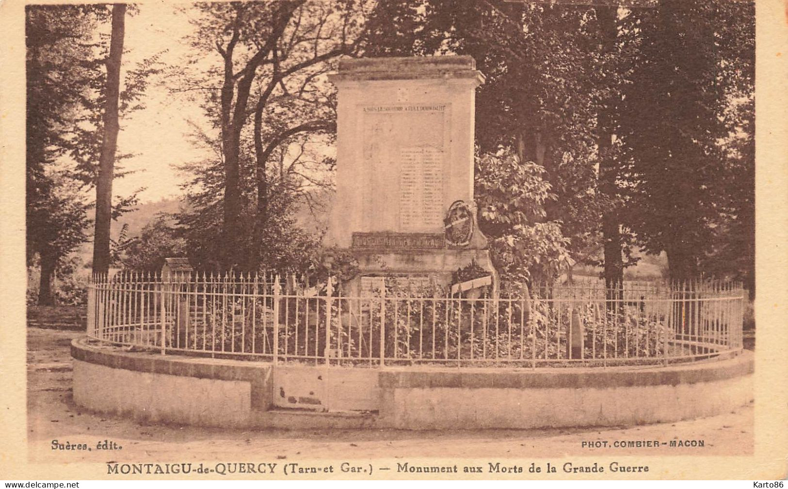 Montaigu De Quercy * Place Et Monument Aux Morts De La Grande Guerre - Montaigu De Quercy