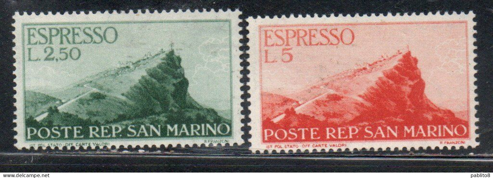 REPUBBLICA DI SAN MARINO 1945 ESPRESSI VEDUTA SPECIAL DELIVERY VIEW SERIE COMPLETA COMPLETE SET MNH - Express Letter Stamps