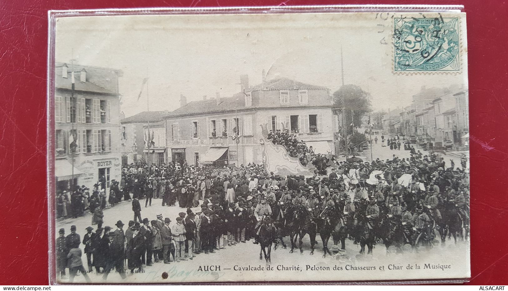 Auch Cavalcade De Charité, Peloton Des Chasseurs Et Char De La Musique - Auch