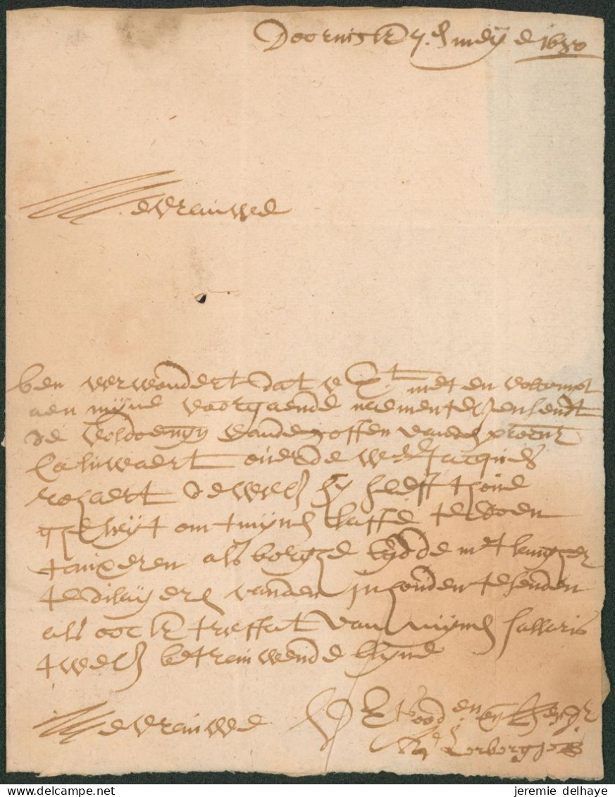 Précurseur - LAC Daté De Tournay (9 Mai 1680) Port III à La Craie Rouge (patars) > Gendt. Très Bon état - 1621-1713 (Paesi Bassi Spagnoli)