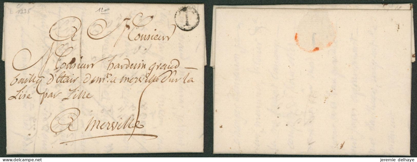 Précurseur - LAC Daté De Tournay (1775) + T Dans Un Cercle Noir > Merville Par Lille - 1714-1794 (Paises Bajos Austriacos)