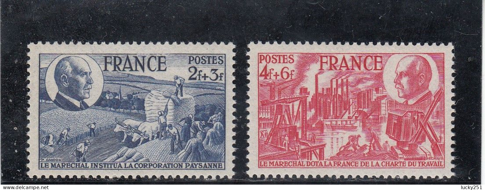 France - Année 1944 - Neuf** - N°YT 607/08** - 88è Anniversaire Du Maréchal Pétain - Unused Stamps