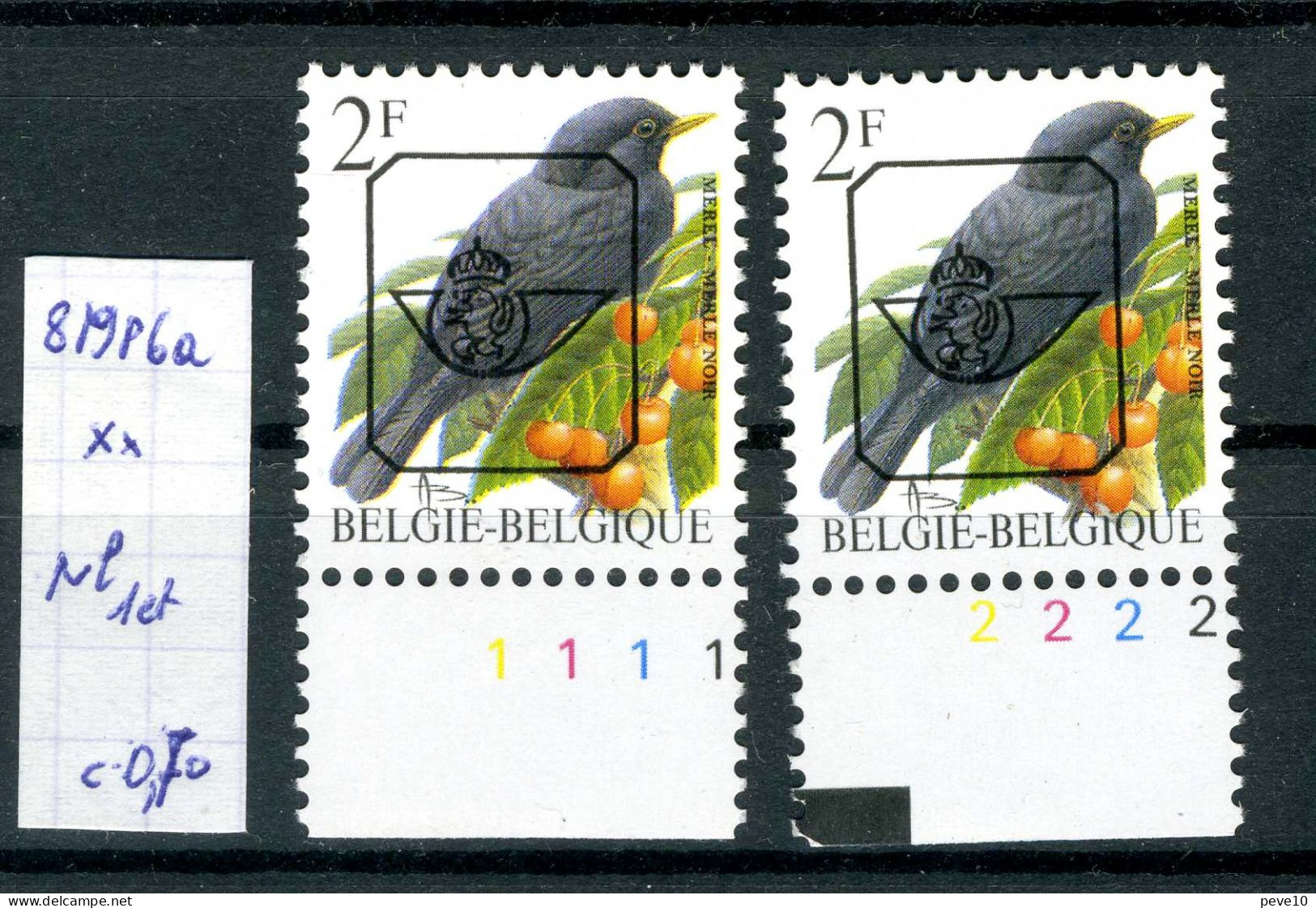 Belgique  Préos Oiseaux De Buzin N° PRE 819P 6 A    Planches 1 Et 2 Xx - Typos 1986-96 (Vögel)