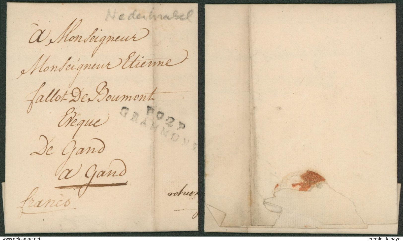 Précurseur - LAC Daté De Nederbrakel (1803, Pastor) + Obl Linéaire P92P / GRAMMONT (R) > Gand / Franco. - 1794-1814 (Periodo Francese)