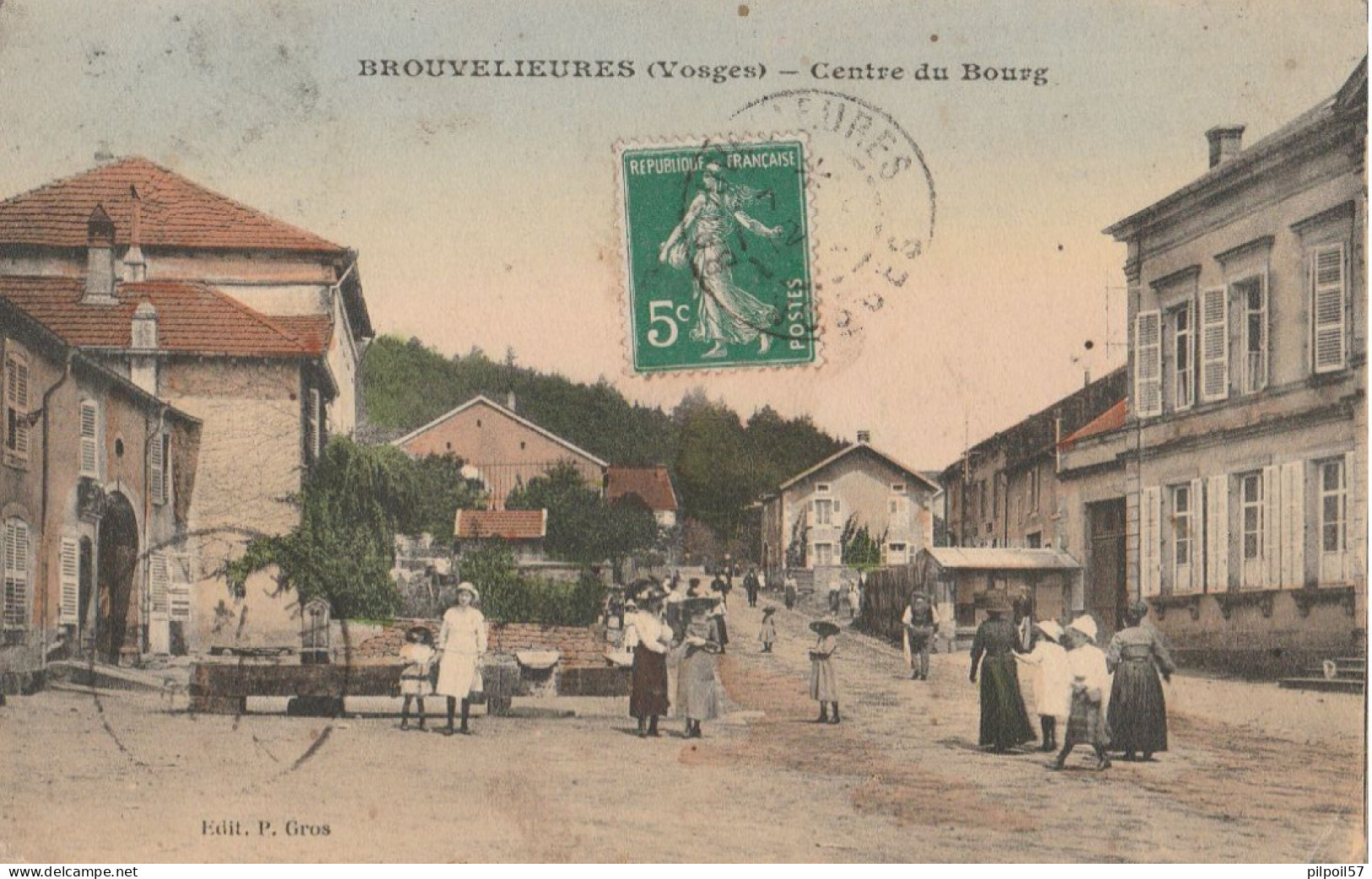 88 - BROUVELIEURES - Centre Du Bourg (carte Colorisée) - Brouvelieures