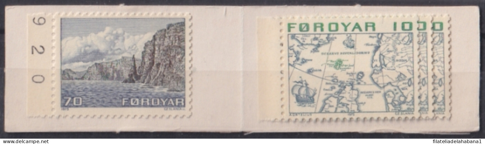 F-EX44658 FOROYAR FAROE MNH 1977 BOOKLED BEE MAP & LANDSCAPE. - Deens West-Indië