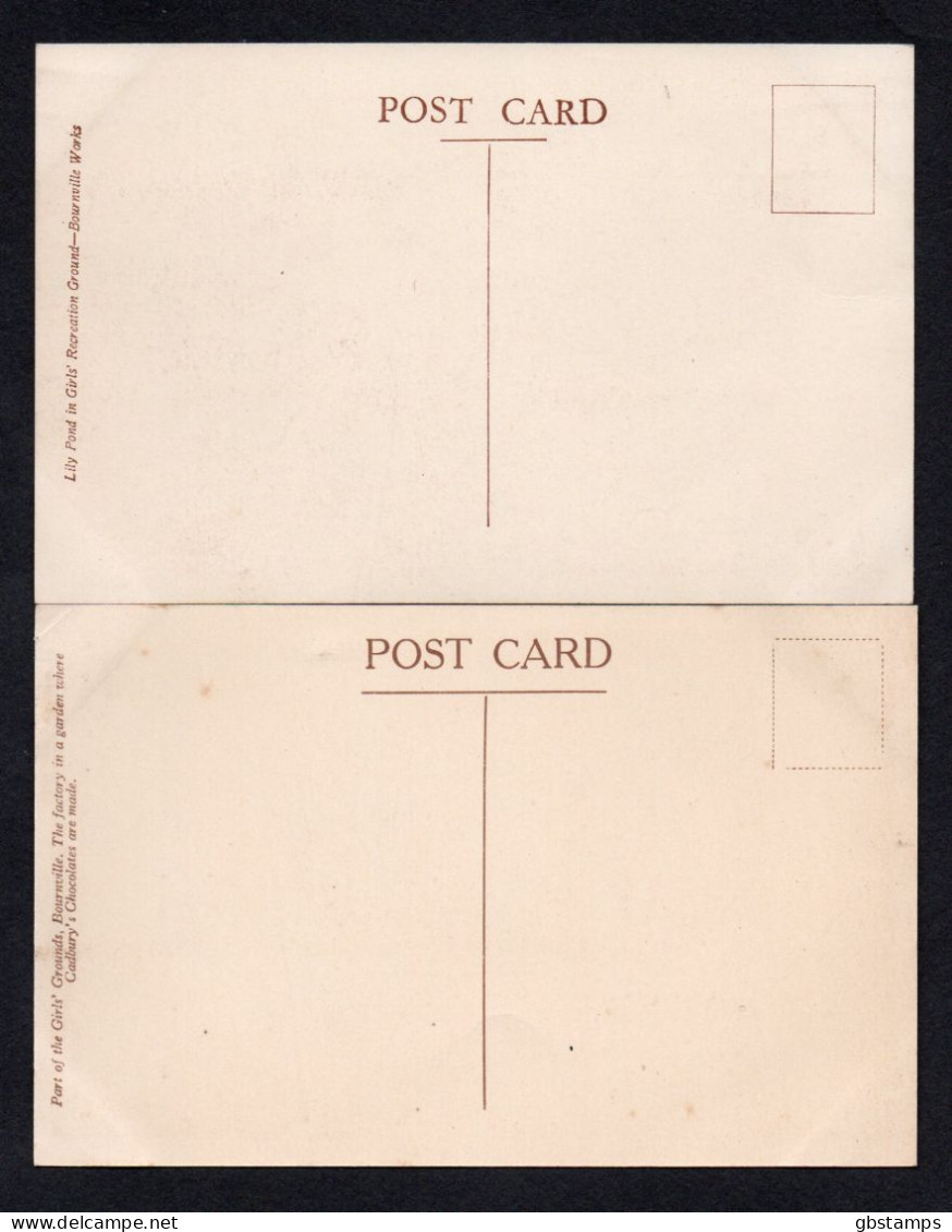 Bournville Works Cards X 2 -Gardens Girls Recreation Grounds Etc As Scanned - Birmingham