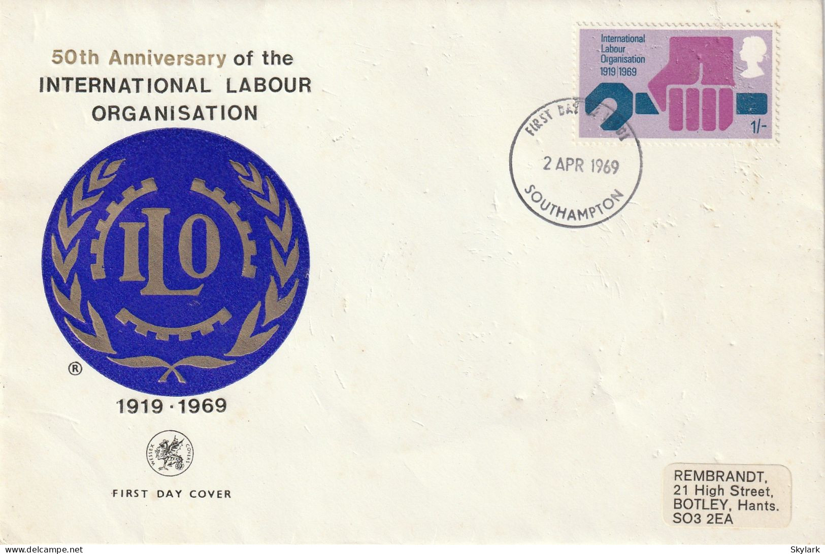 Great Britain   .   1969   .   "International Labour Organisation"   .   First Day Cover 1 - Stamp - 1952-1971 Em. Prédécimales