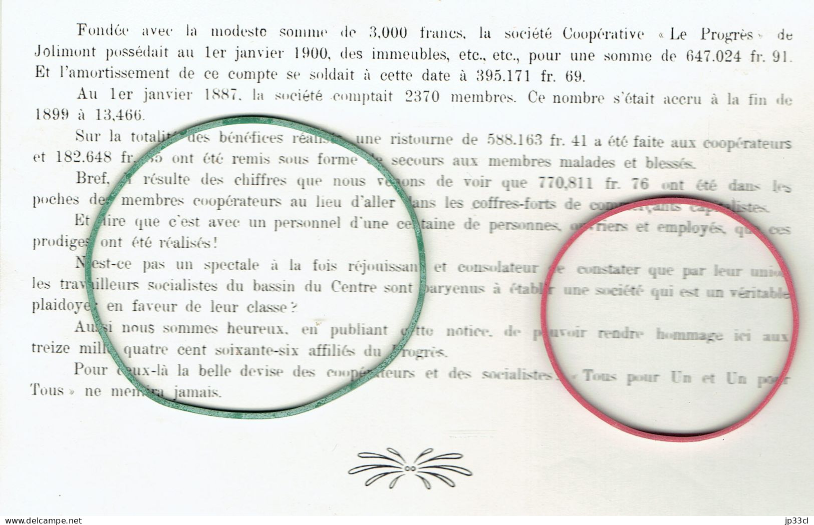 Dossier Sur La Société Coopérative "Le Progrès" De Jolimont (La Louvière) : Notice Explicative + 18 Photos - Documentos Históricos