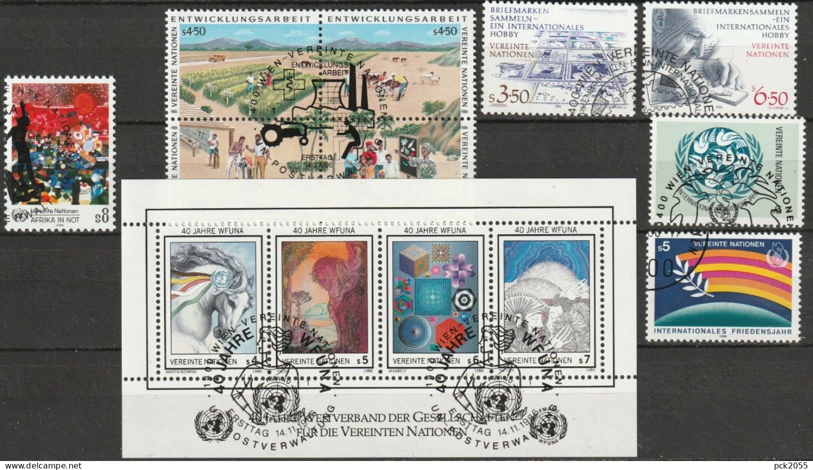 UNO Wien Jahrgang 1986 MiNr.55 -  67 O Gest. Komplett ( 2265)  Günstige Versandkosten - Used Stamps