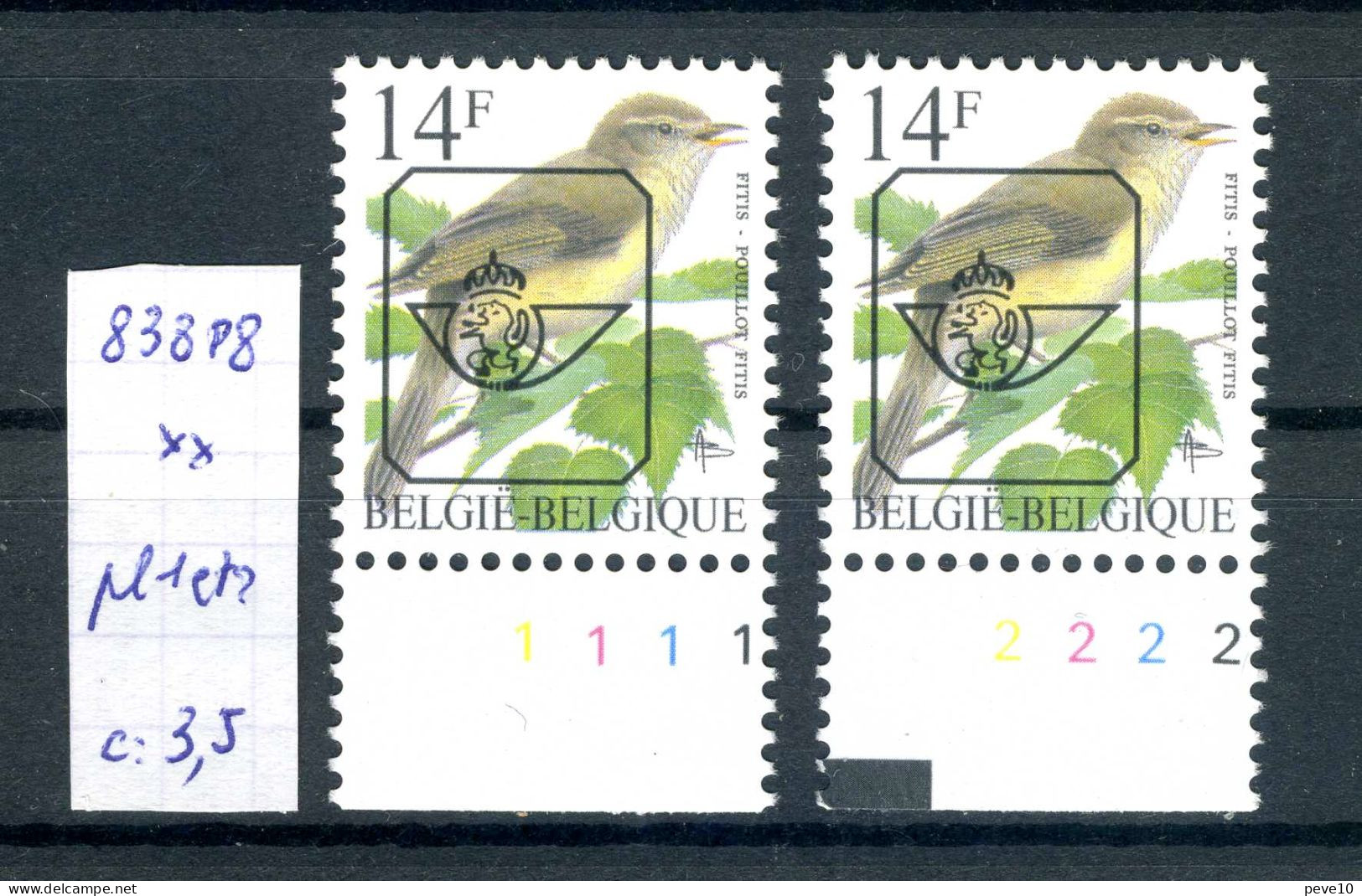 Belgique  Préos Oiseaux De Buzin N° PRE 838 P8   Planches 1 Et 2 Xx - Sobreimpresos 1986-96 (Aves)