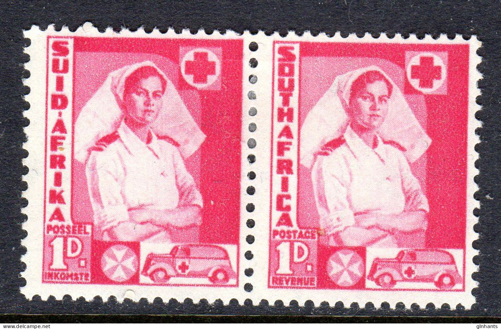 SOUTH AFRICA - 1941 NURSES1d PAIR FINE MOUNTED MINT MM * SG 89 REF A - Unused Stamps