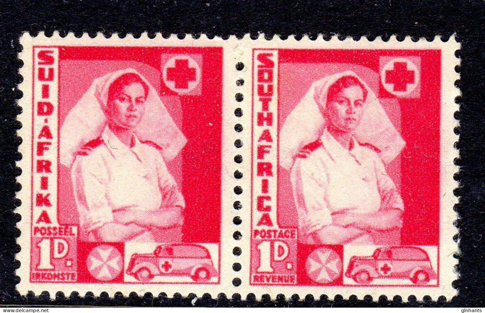 SOUTH AFRICA - 1941 NURSES1d PAIR FINE MOUNTED MINT MM * SG 89 REF B - Neufs