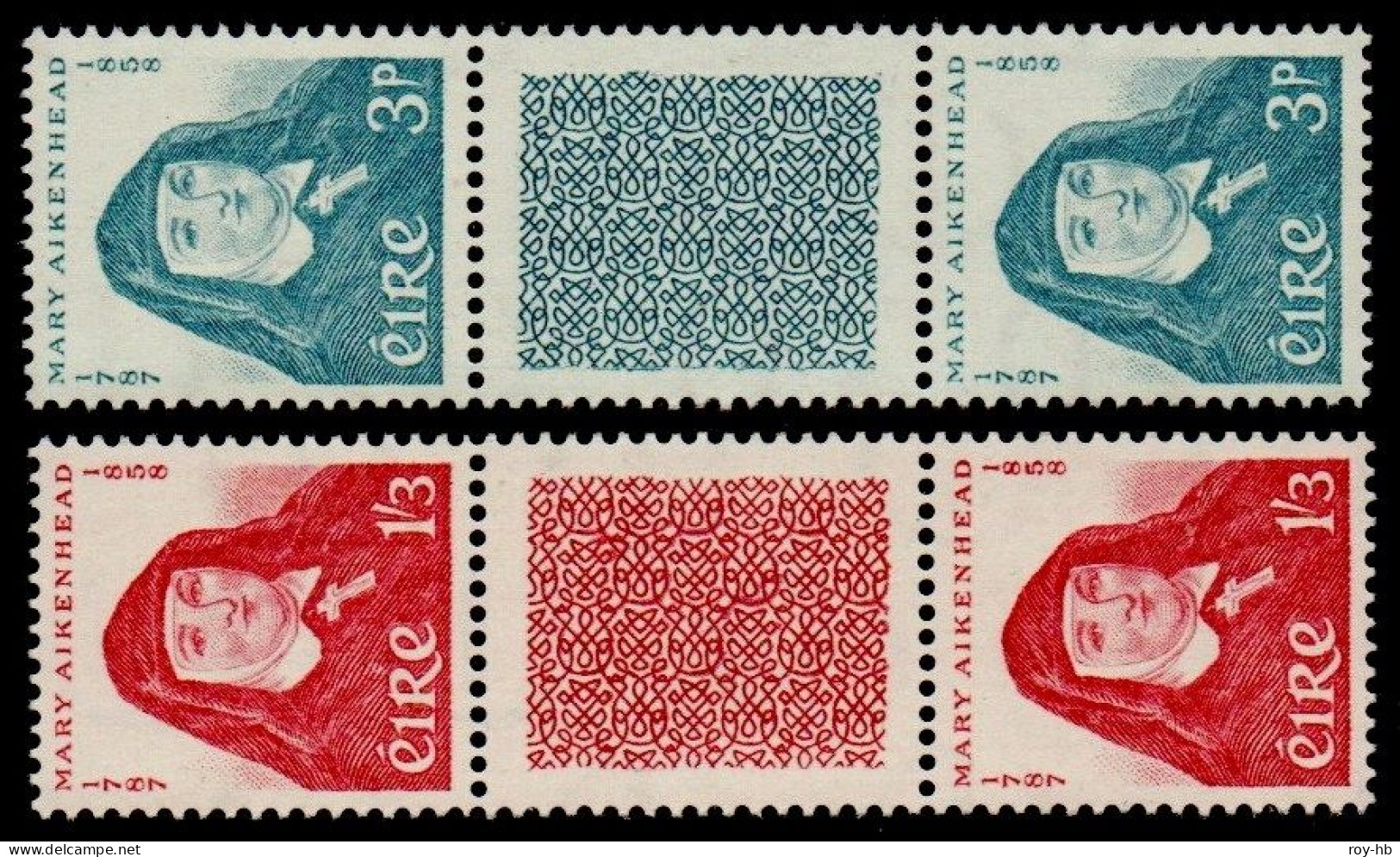 1958 Mary Aikenhead Set In U/m Mint Gutter-pairs, UNFOLDED, Rare As Such!  SG 174-175, Sc. 167-168, Hib. C61-62. - Ungebraucht