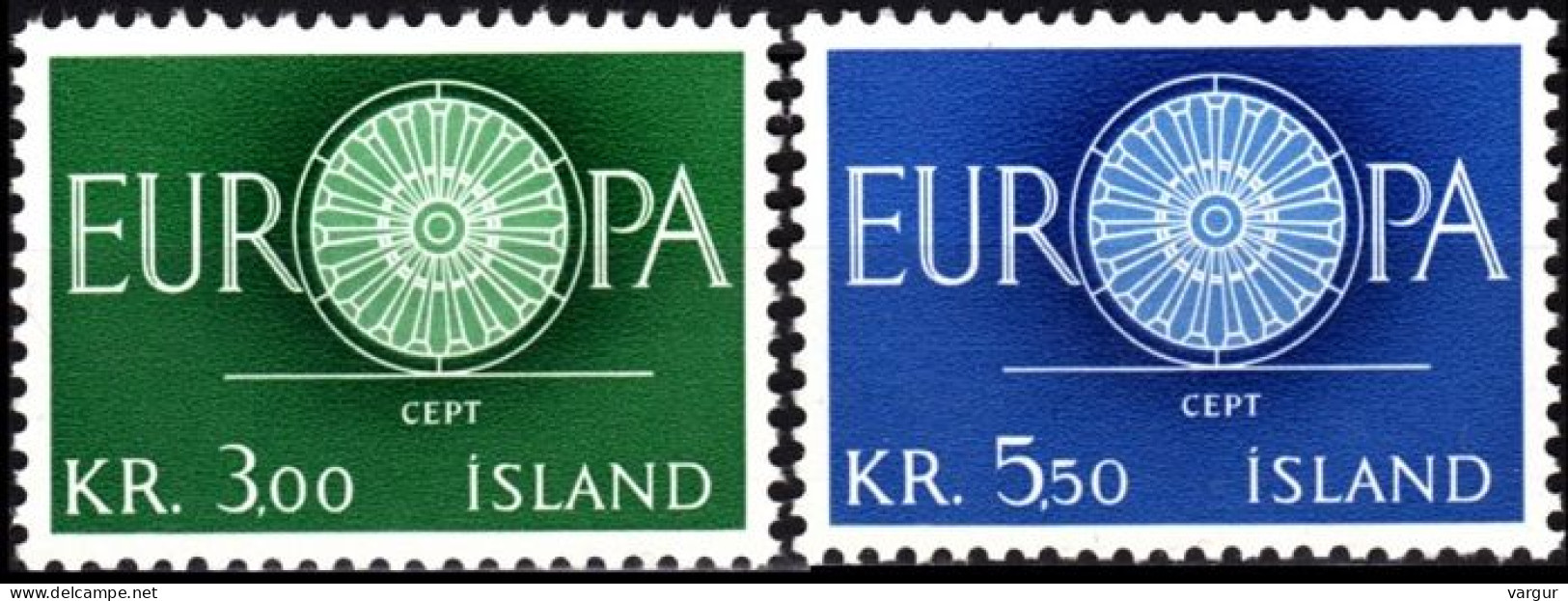 ICELAND / ISLAND 1960 EUROPA. Complete Set, MNH - 1960