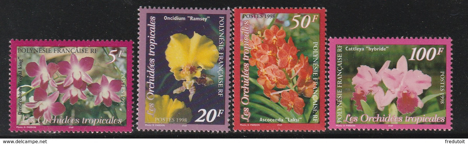 POLYNESIE - N°560/3 ** (1998) Orchidées - Neufs