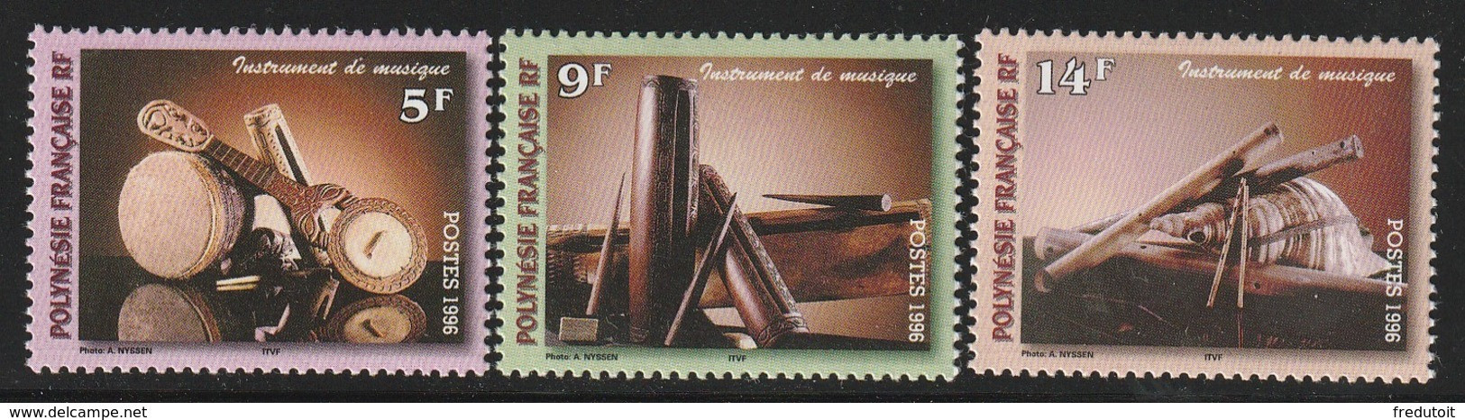 POLYNESIE - N°513/5 ** (1996) Instruments De Musique - Neufs