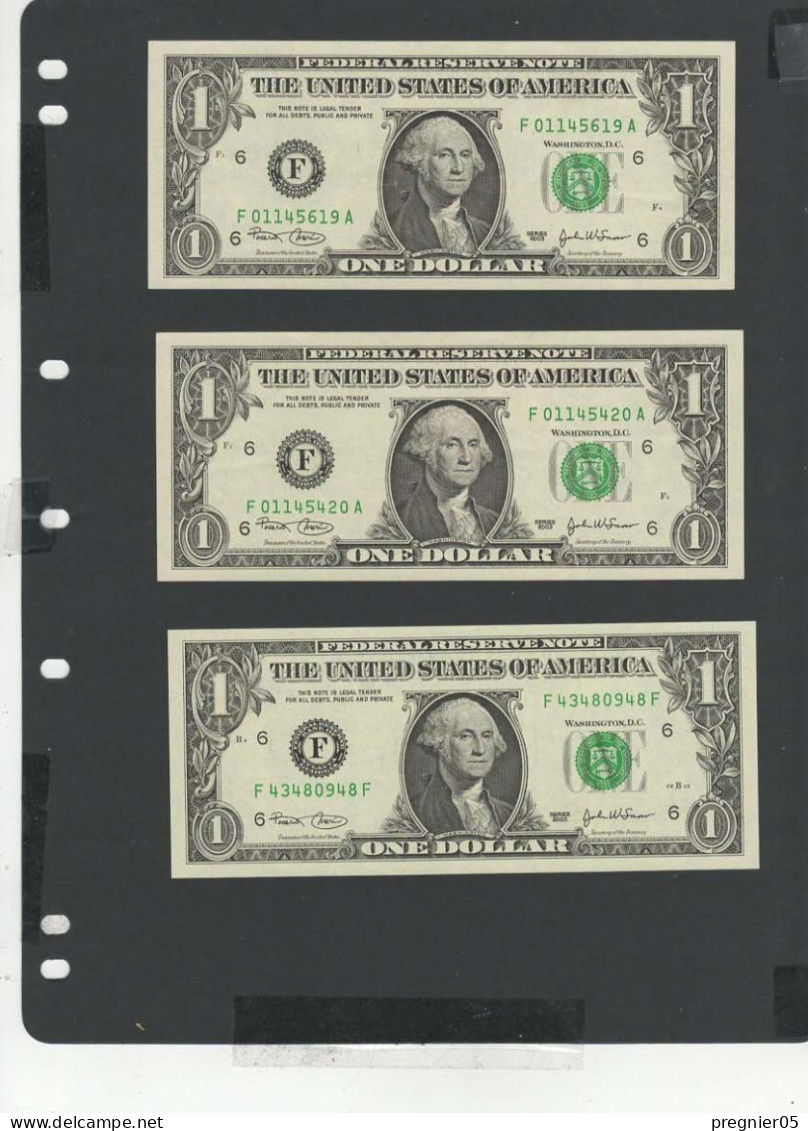 USA - LOT 3 Billets 1 Dollar 2003 NEUF/UNC P.515a § F - Bilglietti Della Riserva Federale (1928-...)