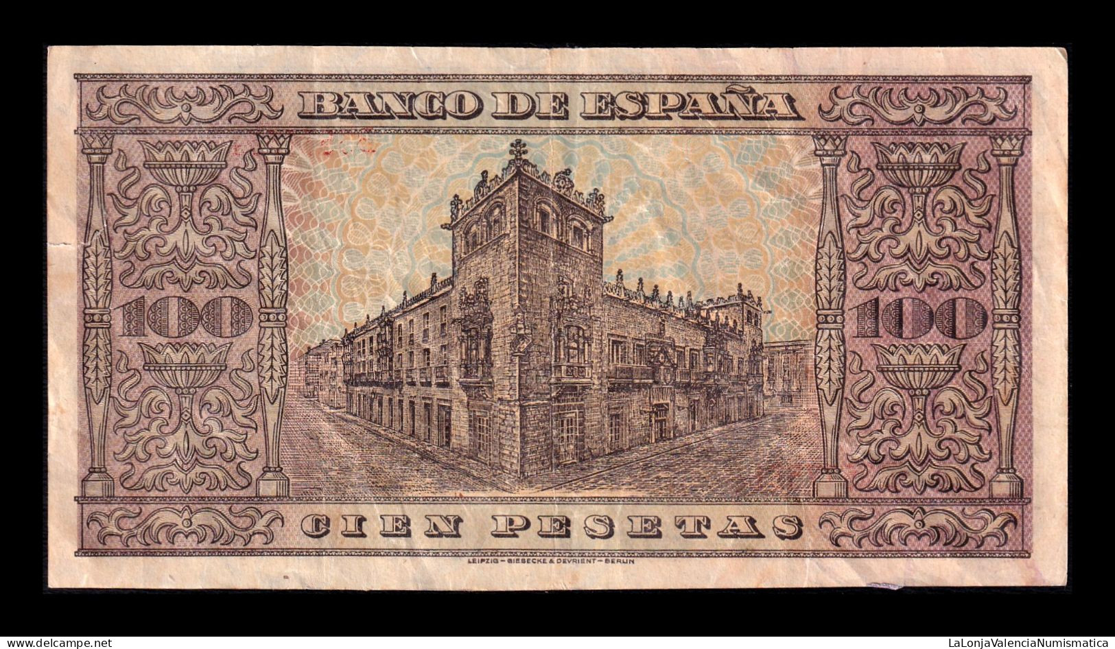 España Spain 100 Pesetas Burgos 1938 Pick 113 Serie B Mbc+/Ebc Vf+/Xf - 100 Pesetas