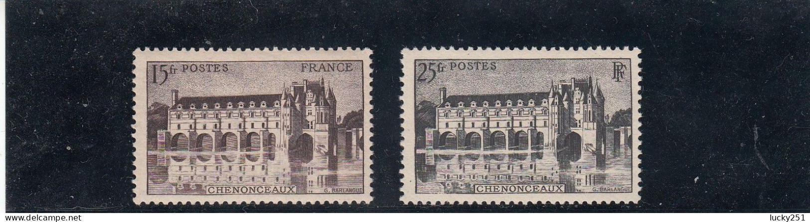 France - Année 1944 - Neuf** - N° YT 610/11** - Château De Chenonceaux - Unused Stamps