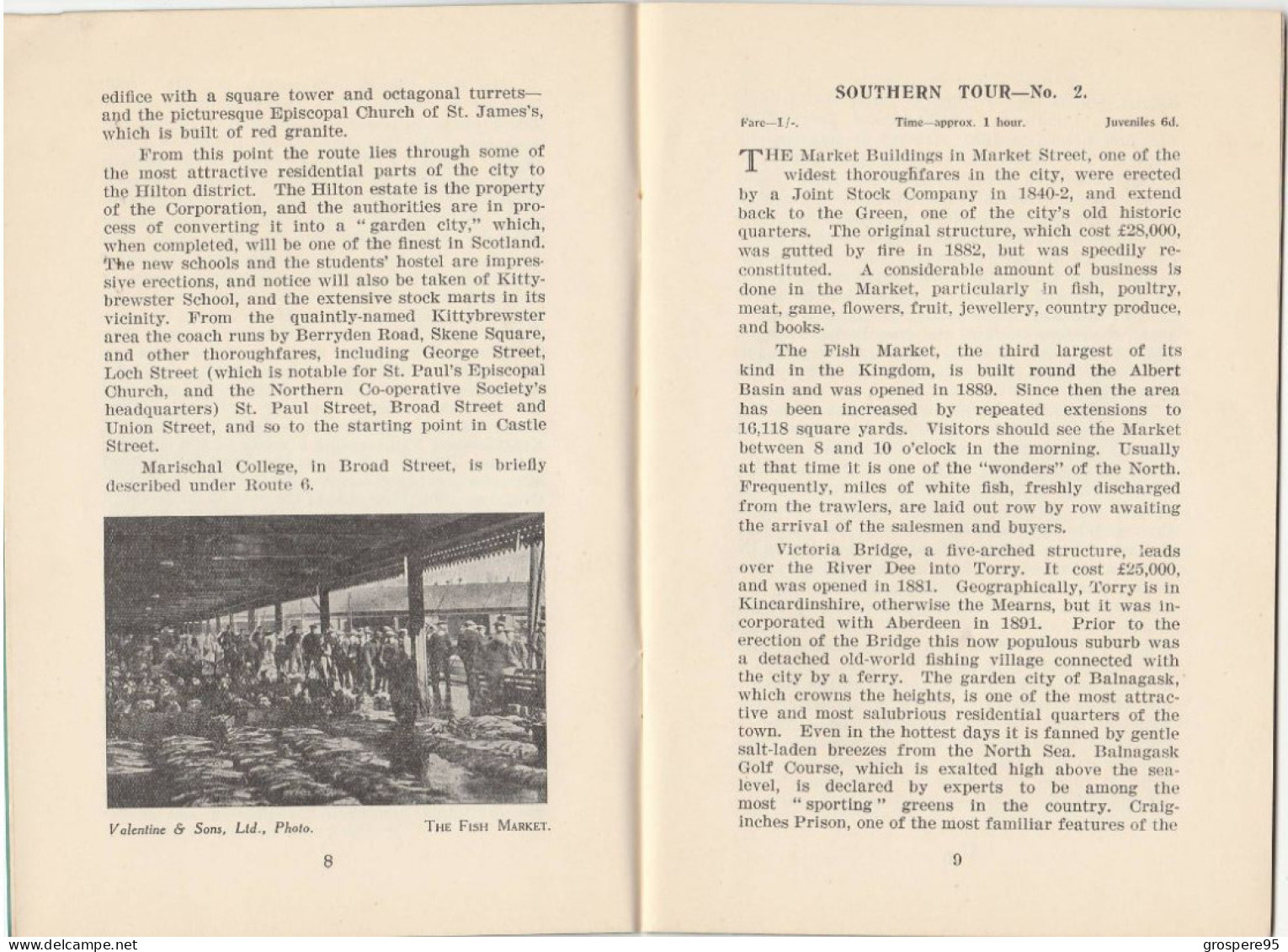 ECOSSE ABERDEEN CORPORATION TRAMWAYS & MOTORS TOURIST GUIDE MARISCHAL STREET ALFRED SMITH GENERAL MANAGER RARE