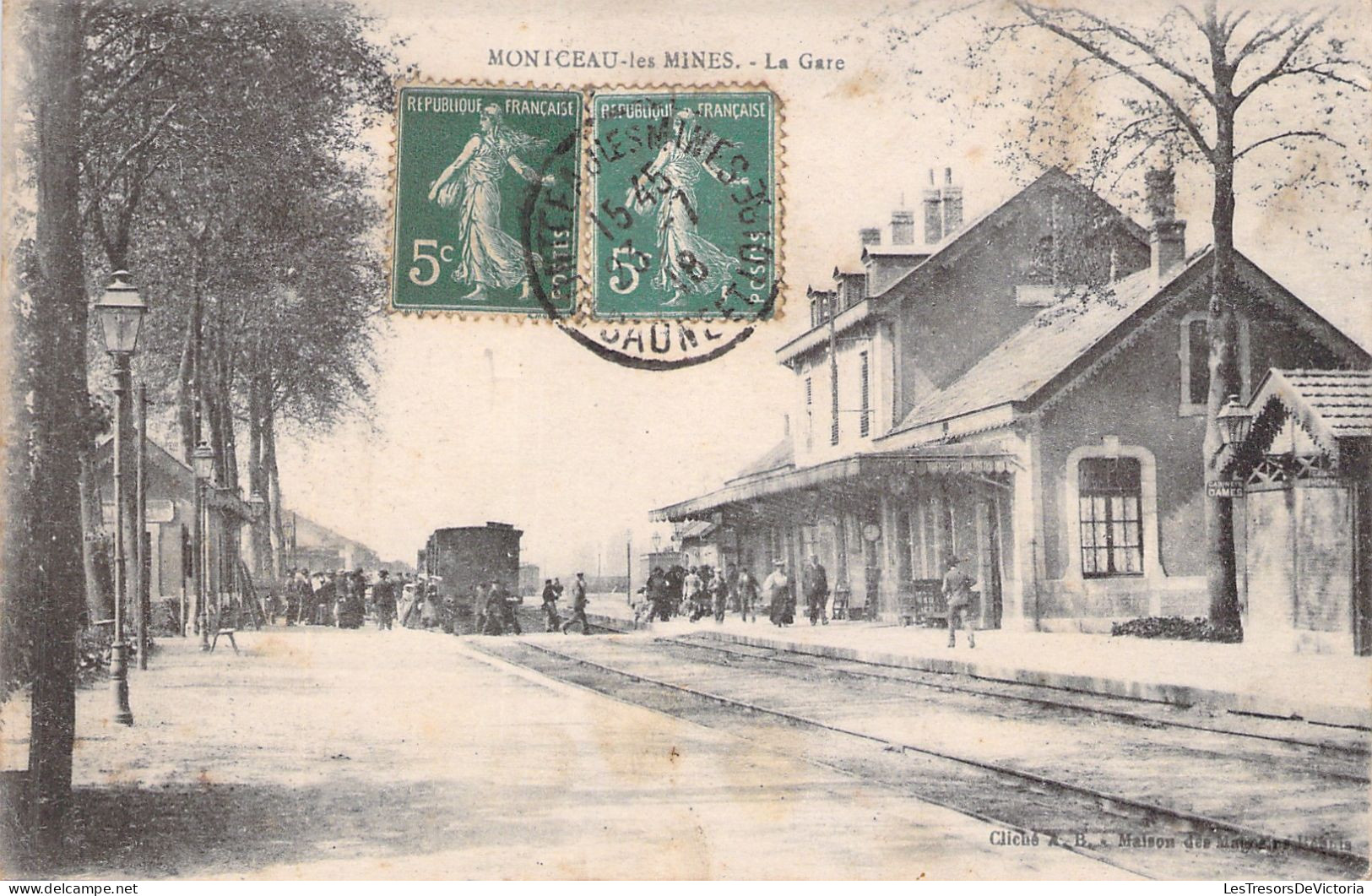 FRANCE - Monceau Les Mines - La Gare - Animé - Chemin De Fer - Carte Postale Ancienne - - Montceau Les Mines