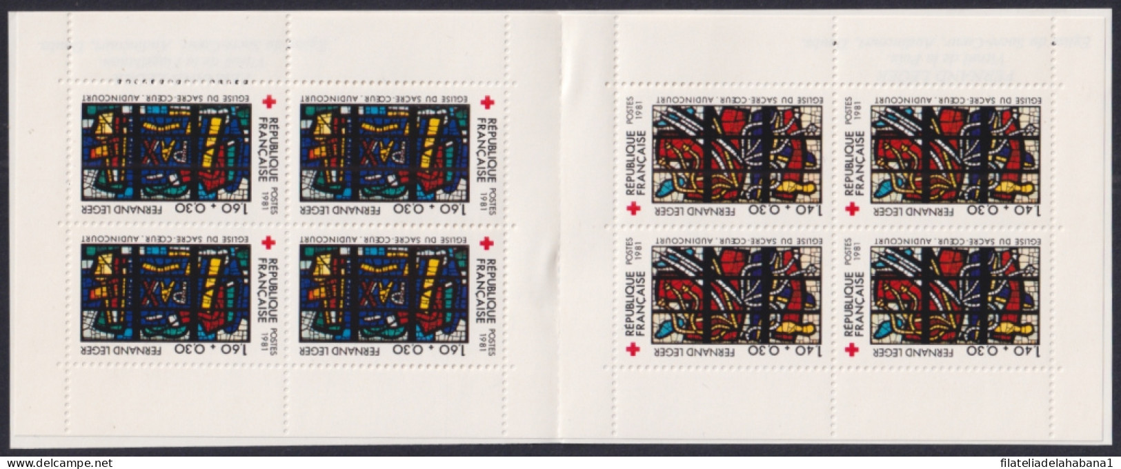 F-EX44727 FRANCE MNH 1981 RED CROSS CHURCH OF HOLLY CREOSS STAINED GLASS.  - Other & Unclassified