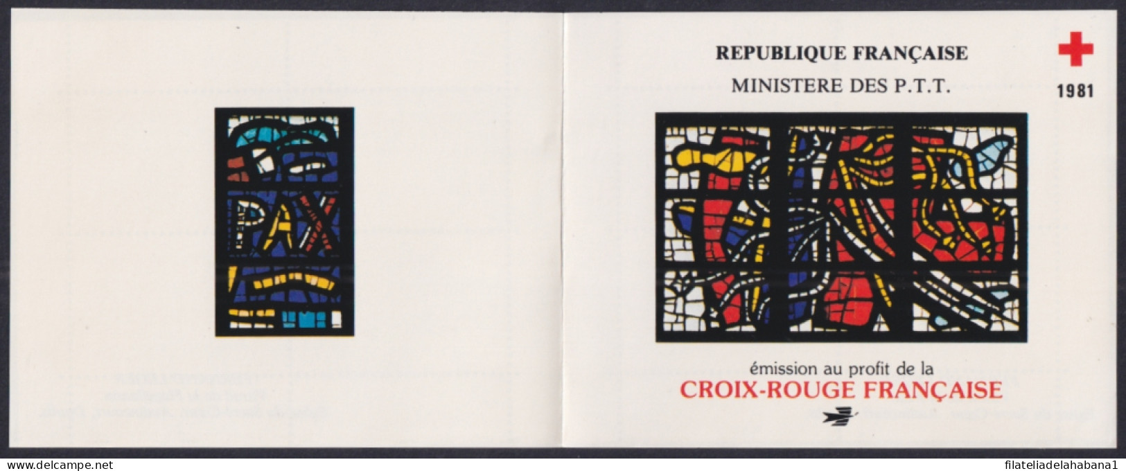 F-EX44727 FRANCE MNH 1981 RED CROSS CHURCH OF HOLLY CREOSS STAINED GLASS.  - Sonstige & Ohne Zuordnung