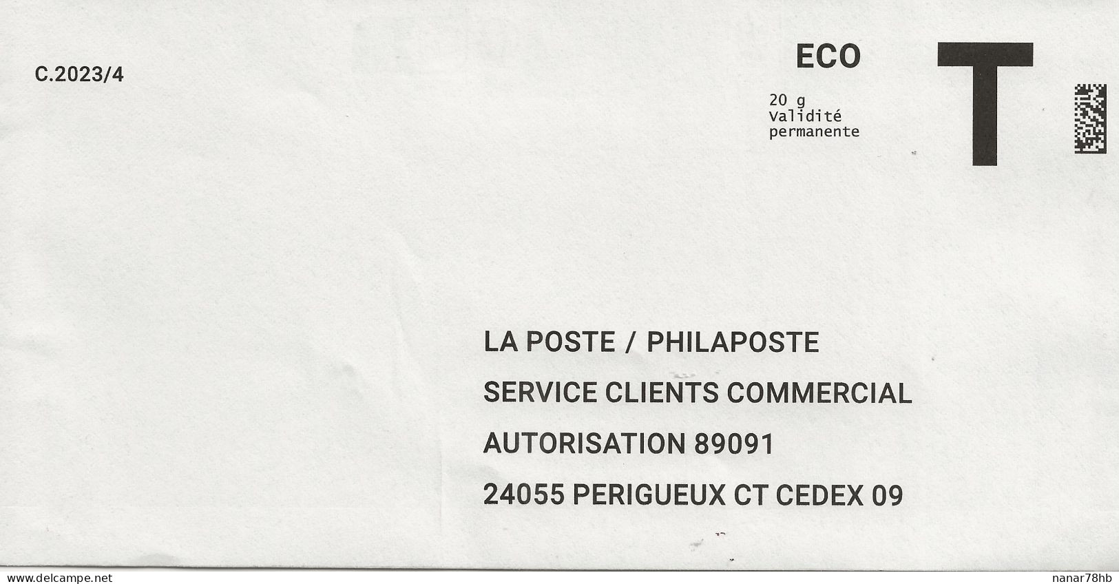 Lettre T Eco 20gr La Poste/Philaposte - Cartes/Enveloppes Réponse T