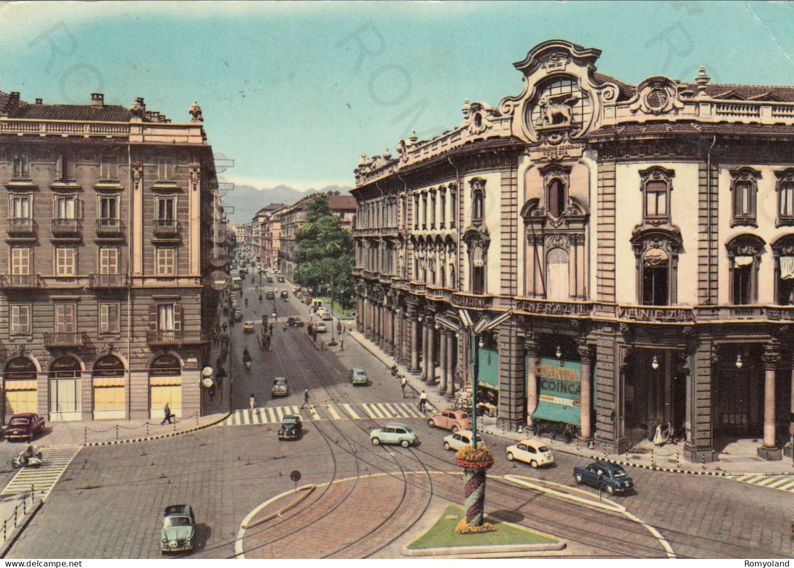 CARTOLINA  TORINO,PIEMONTE-VIA CERNAIA-STORIA,MEMORIA,CULTURA,RELIGIONE,IMPERO ROMANO,BELLA ITALIA,VIAGGIATA 1959 - Transports