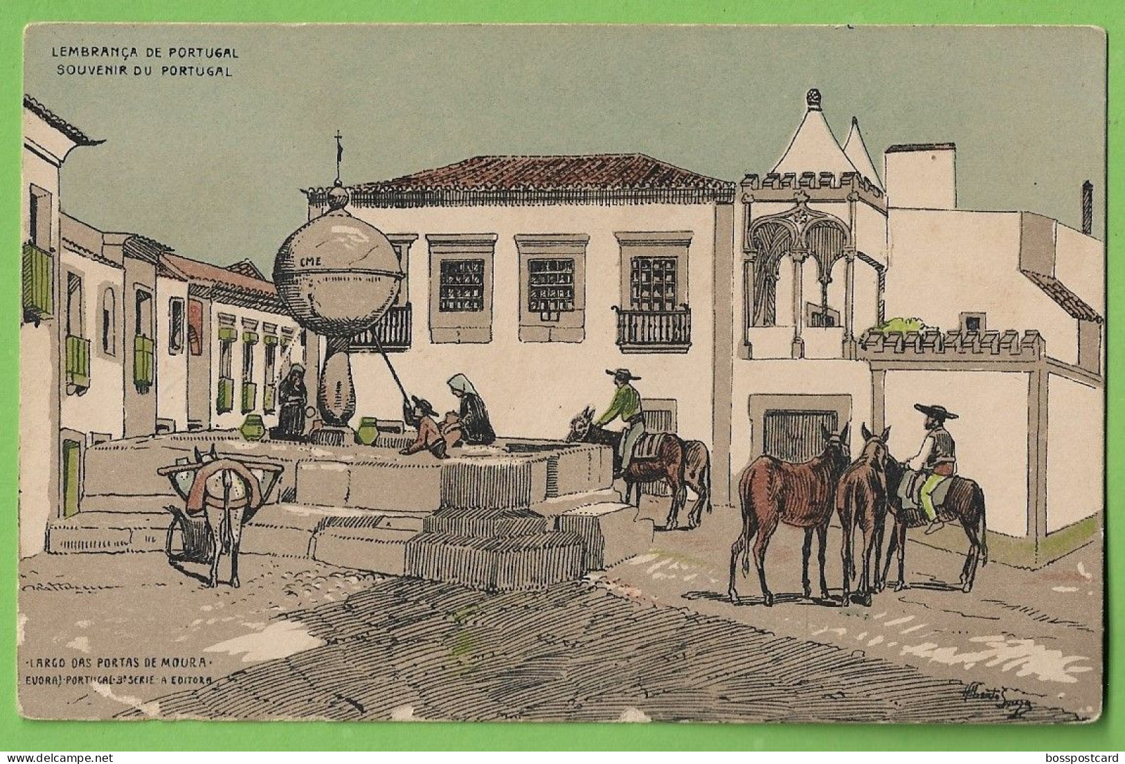 Évora - Largo Das Portas De Moura - Costumes Portugueses - Ilustrador - Ilustração - Portugal - Evora