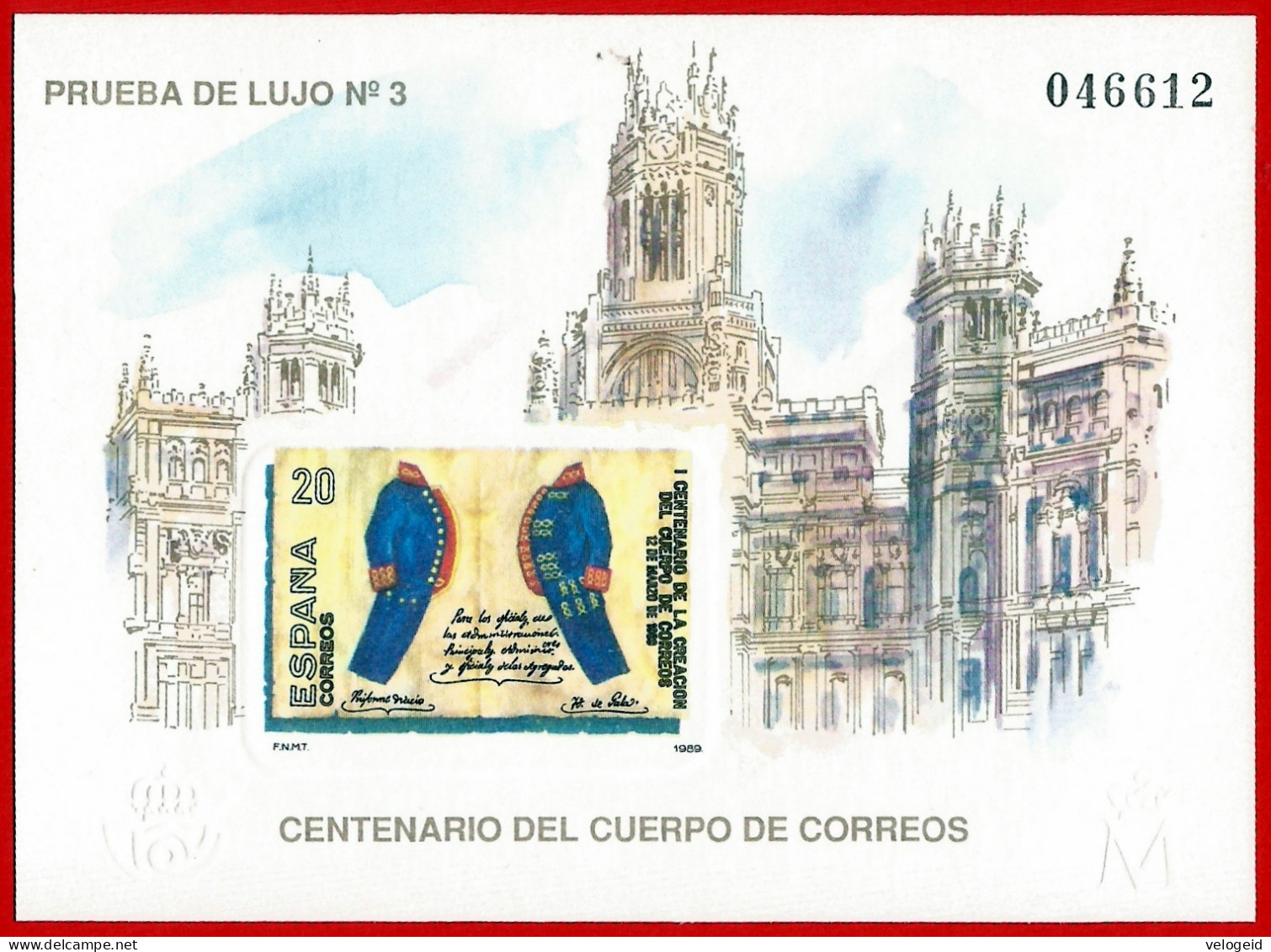 España. Spain. 1989. PO. I Centenario De La Creacion Del Cuerpo De Correos - Blocs & Hojas