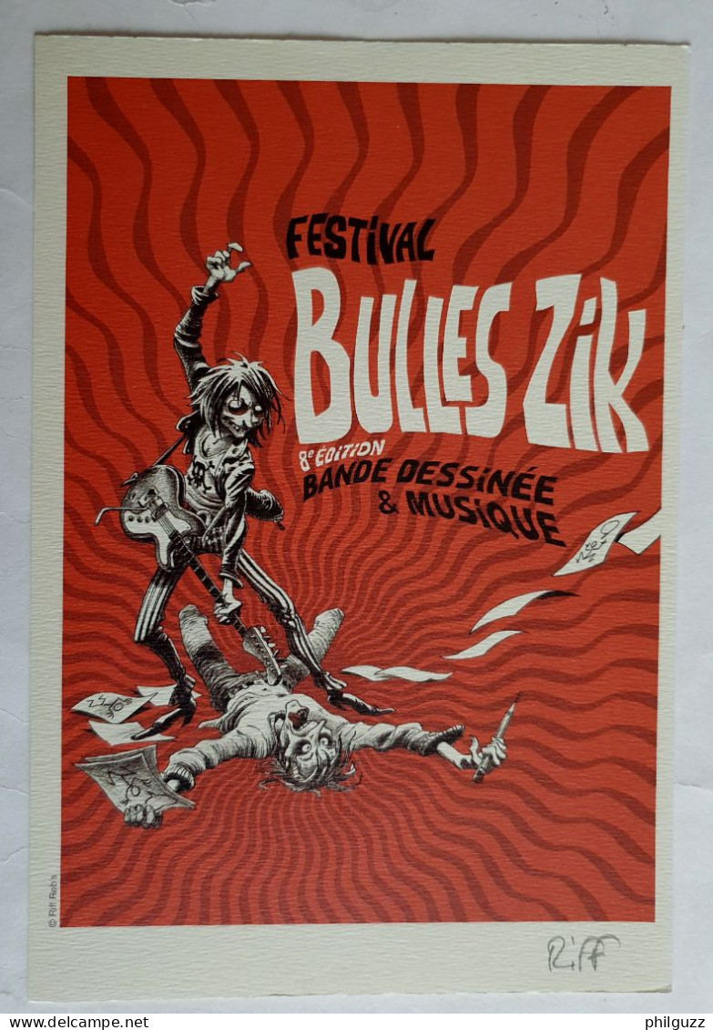 EX-LIBRIS RIFF REB'S -  N° SIGNE - N° 70/199 Festival Bulles Zik 2014 XL (2) - Ilustradores P - R