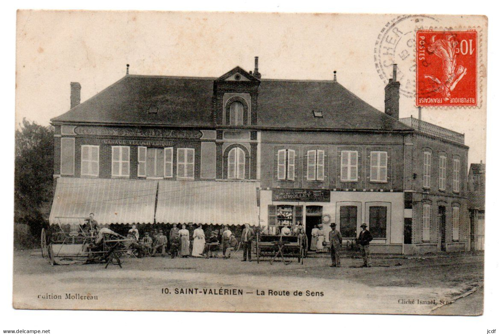 89 ST SAINT VALERIEN La Route De Sens N°10 - Edit Mollereau 1908 Peinture CHOLLET Moissonneuse Semoir Hôtel De Bourgogne - Saint Valerien
