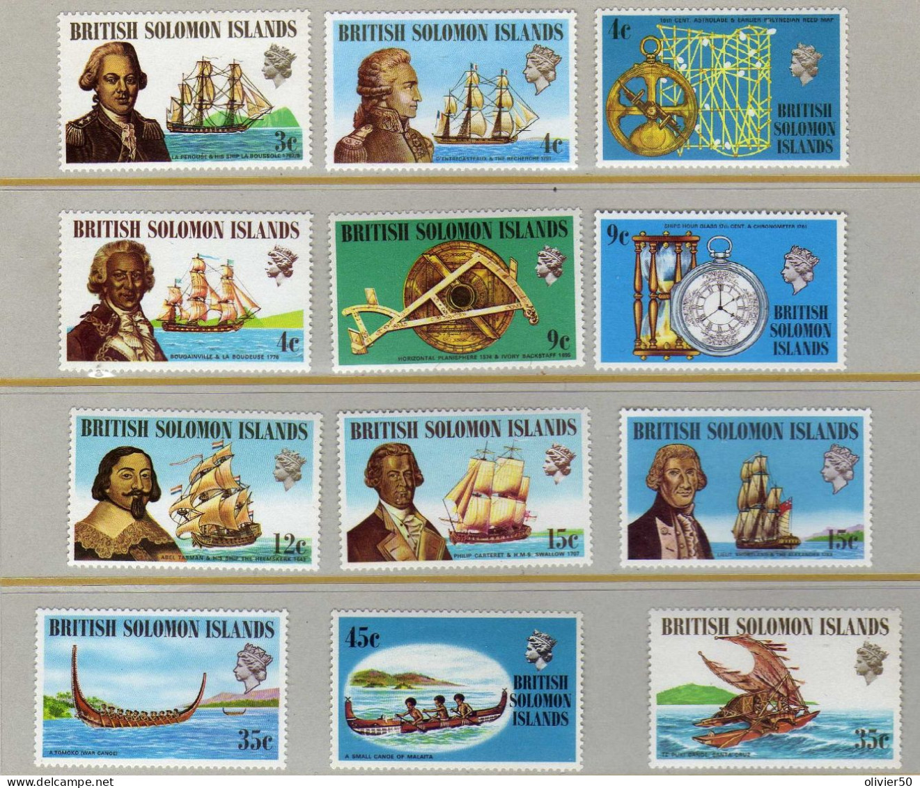 Iles Salomon -   Navigateurs - Voiliers - Bateaux  - Neufs** - MNH - British Solomon Islands (...-1978)