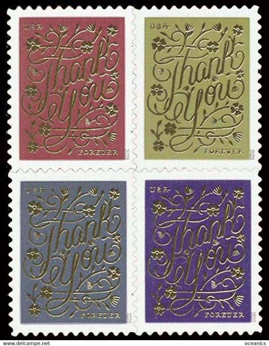 Etats-Unis / United States (Scott No.5522a - Thank You) [**] Bloc Of 4 - Unused Stamps