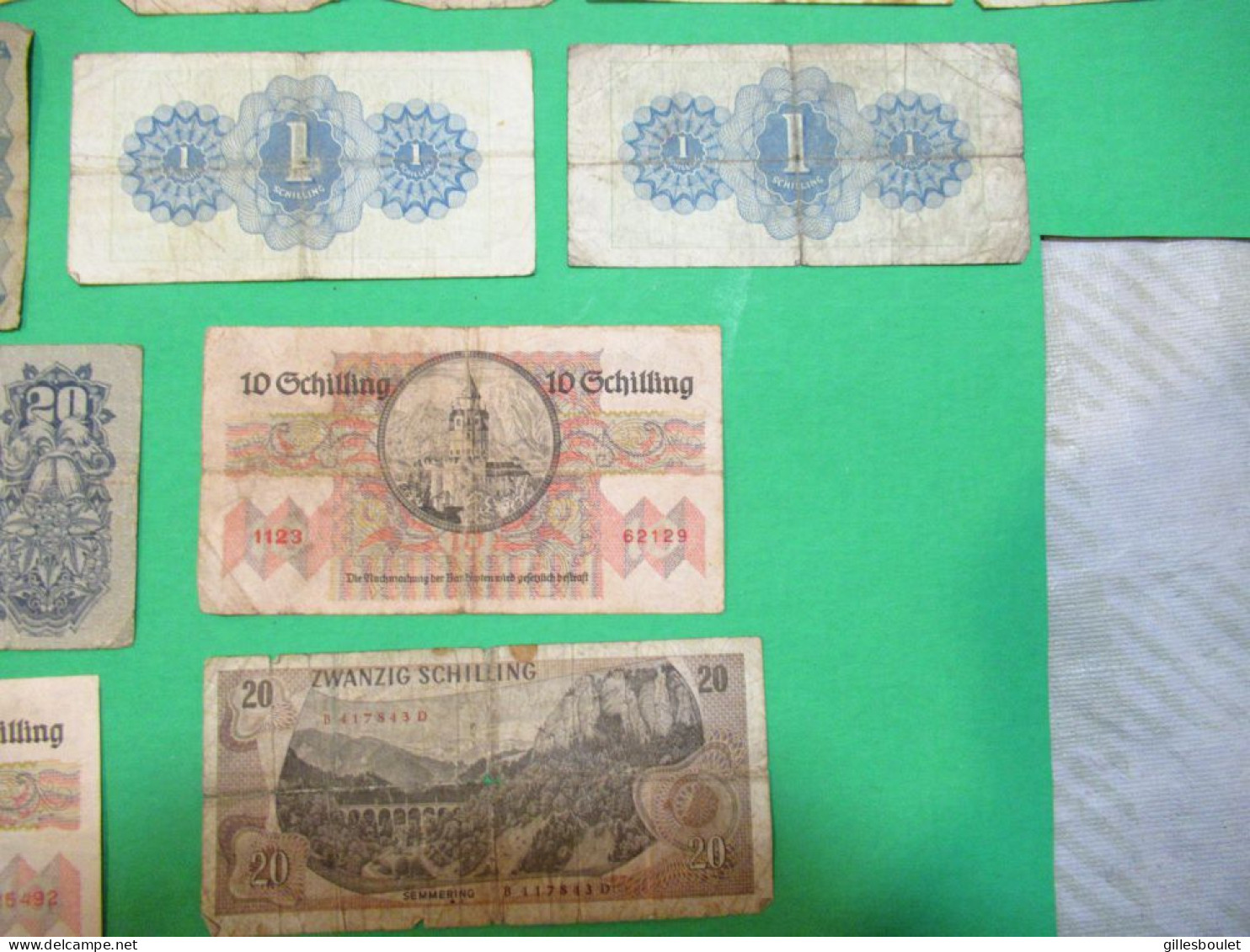 17 billets de banque d'Autriche. De 1902 à 1970. Voir le détail qui suit.