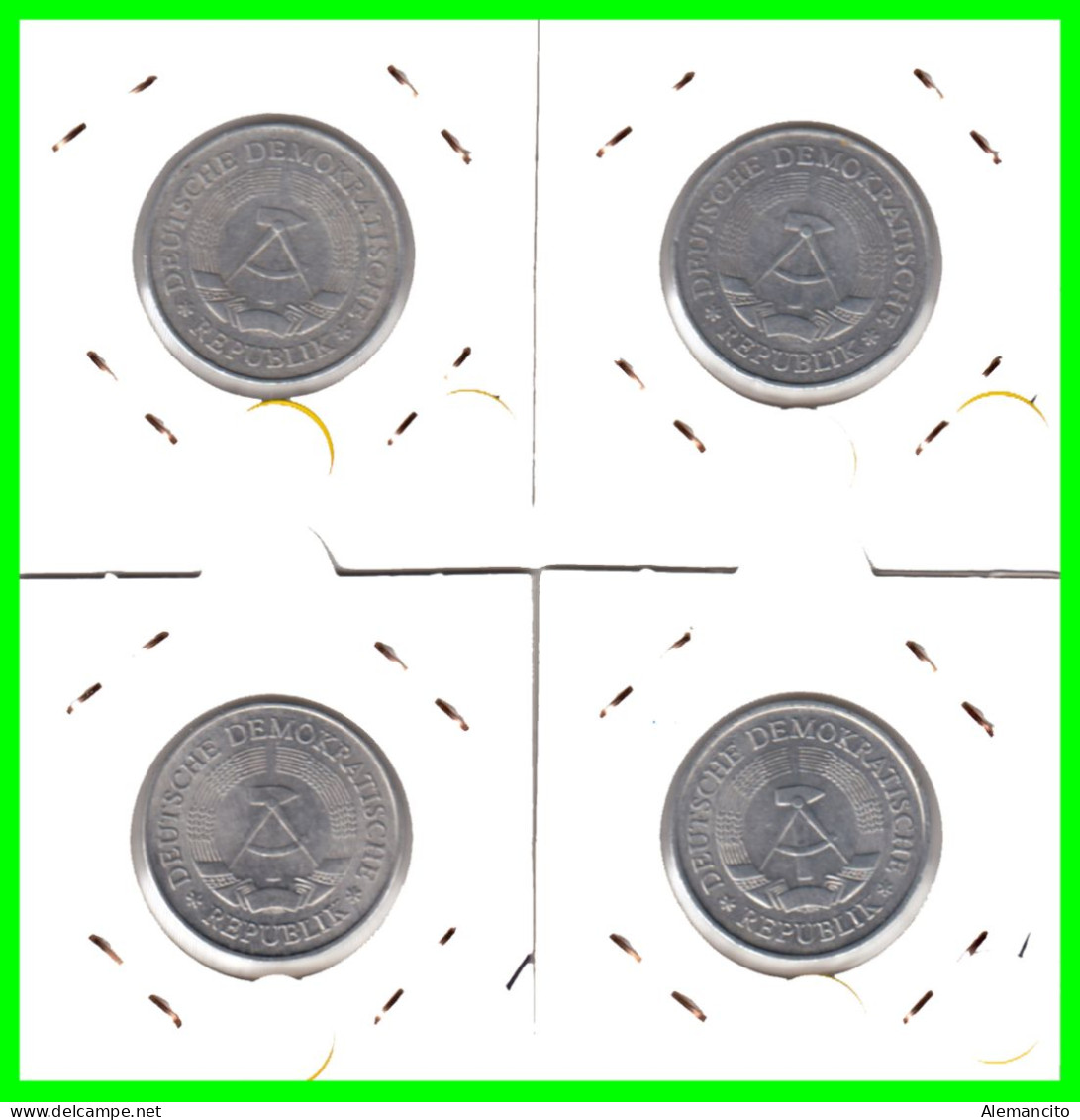 ( GERMANY DDE ) REPUBLICA DEMOCRATICA DE ALEMANIA (DDR) 4 MONEDAS DE 1-DM AÑOS 1977 - 1978 - 1982 - Y - 1986  KM-35.2 - 1 Marco