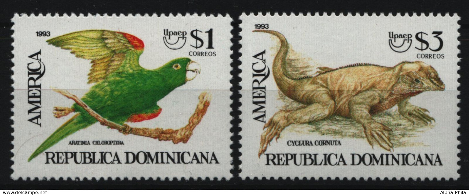 Dominikanische Republik 1993 - Mi-Nr. 1684-1685 ** - MNH - Wildtiere - Dominicaine (République)