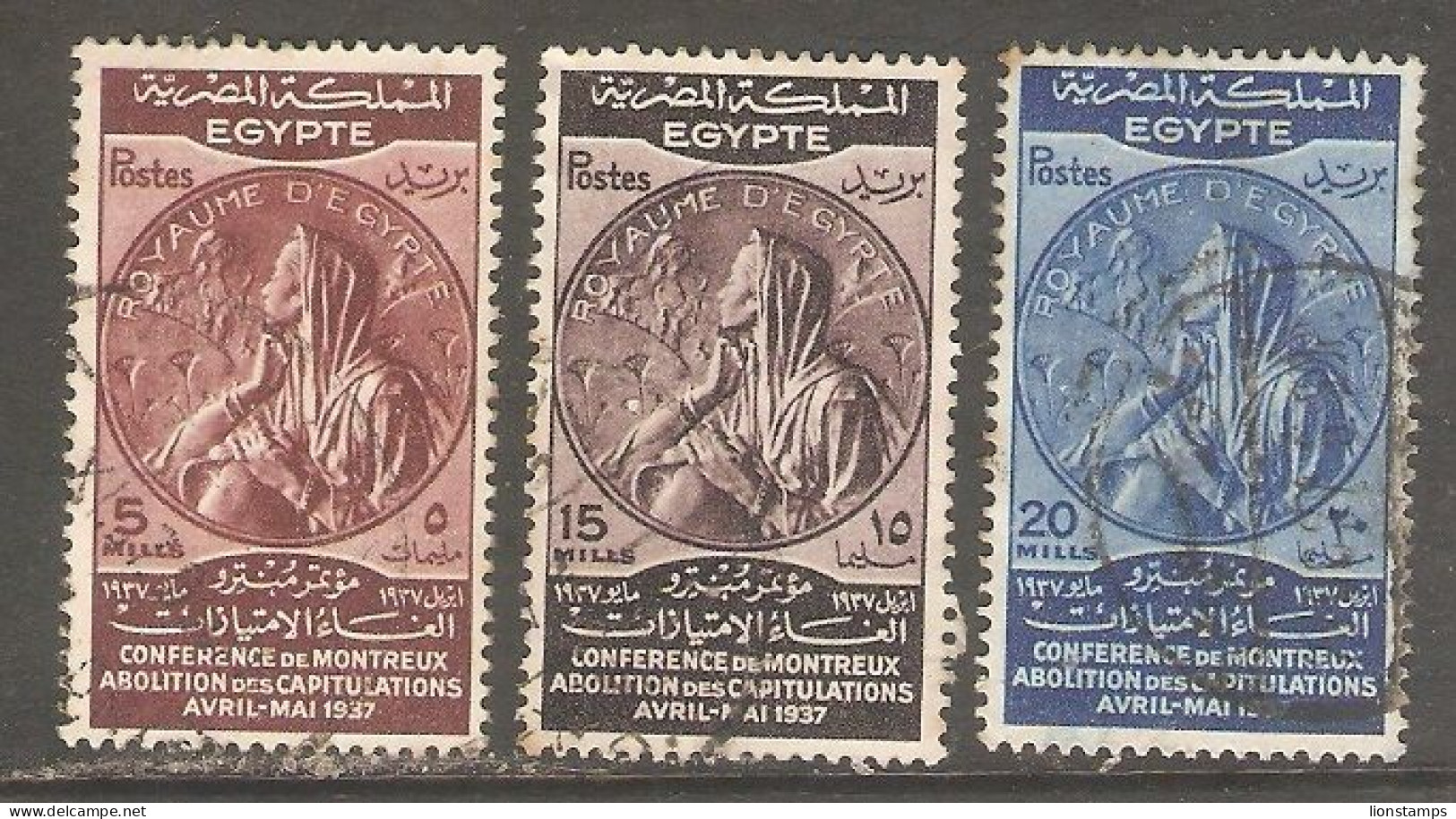 Egypt - Scott 217-219 - Usados