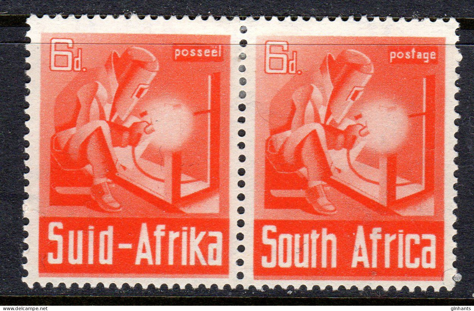 SOUTH AFRICA - 1941 WELDING 6d STAMP PAIR FINE MOUNTED MINT MM * SG 93 - Neufs