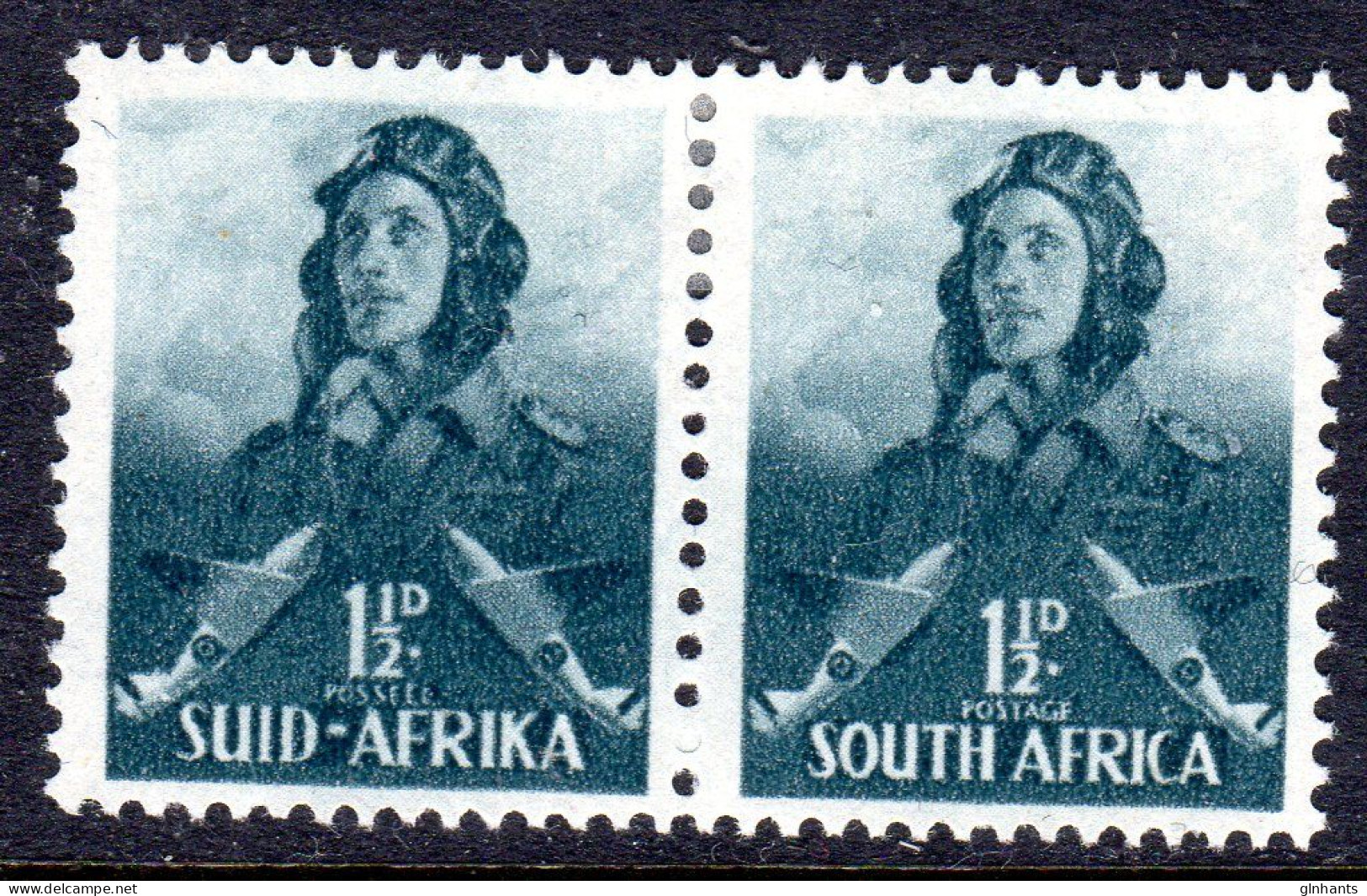 SOUTH AFRICA - 1941 AIRMAN 1½d STAMP PAIR FINE MOUNTED MINT MM * SG 90 - Neufs